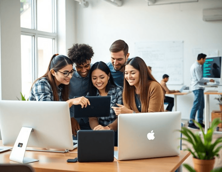 Students learning together